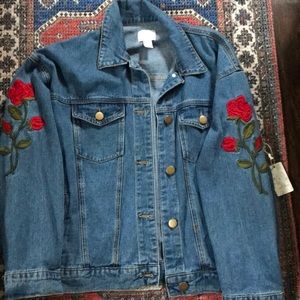 Forever 21 embroidered denim jacket. Size S.